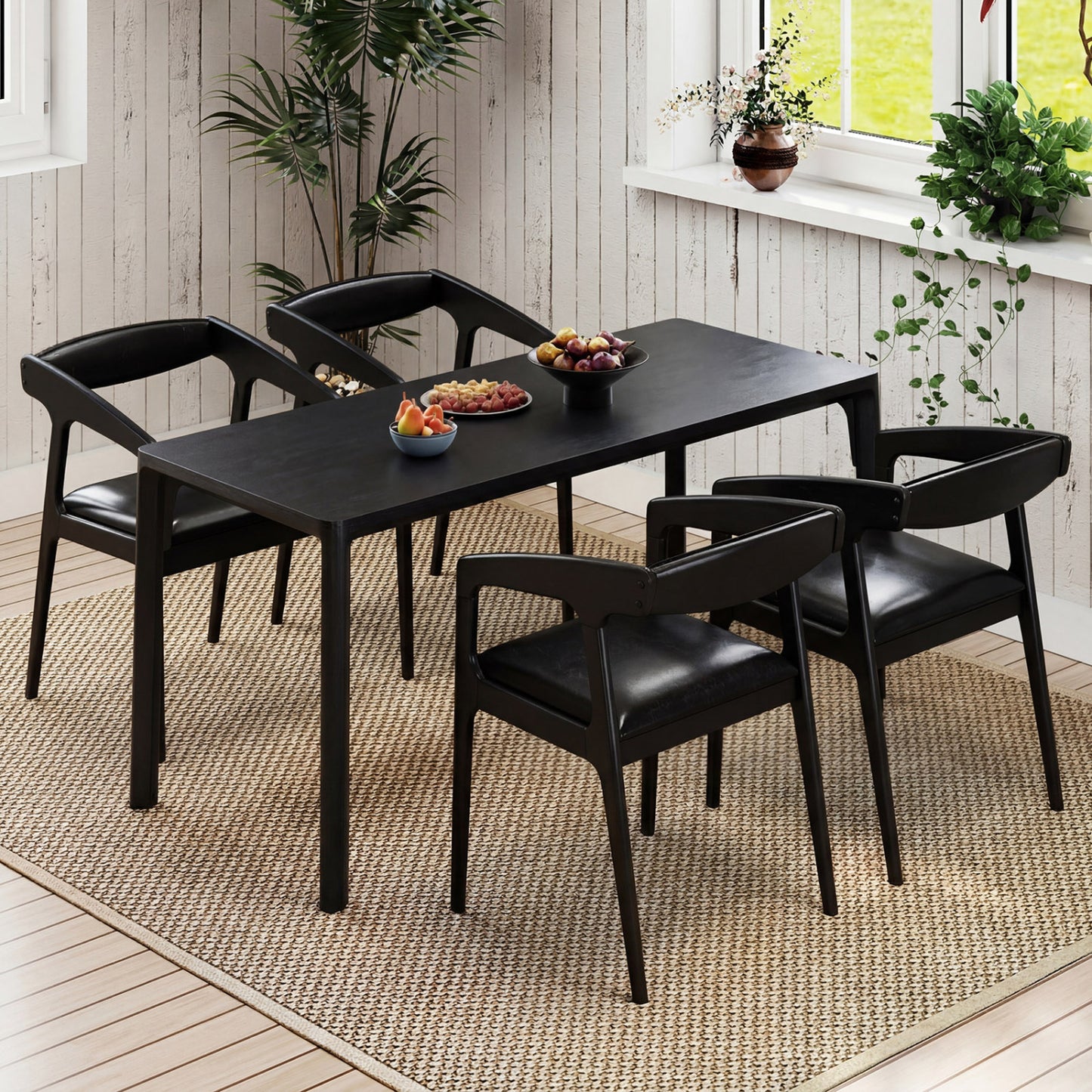 Upholstered Dining Armchairs Set of 2 with Padded Seats