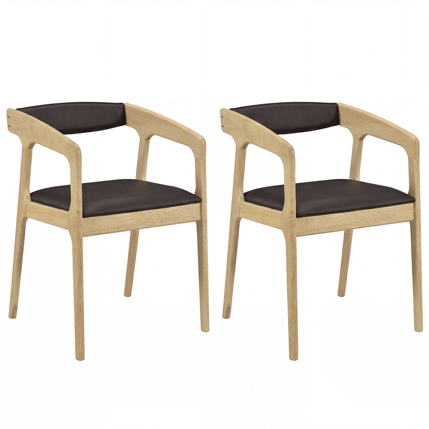 Upholstered Dining Armchairs Set of 2 with Padded Seats