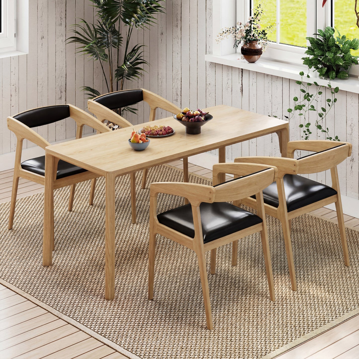 Upholstered Dining Armchairs Set of 2 with Padded Seats