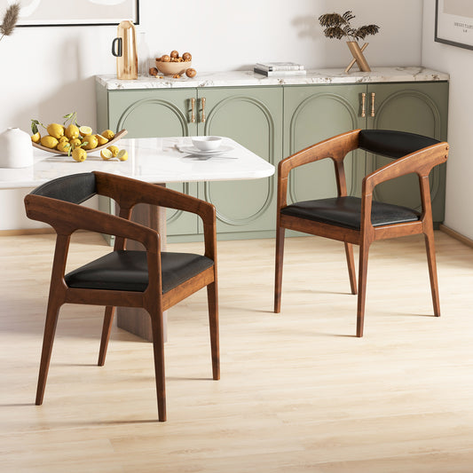 Upholstered Dining Armchairs Set of 2 with Padded Seats