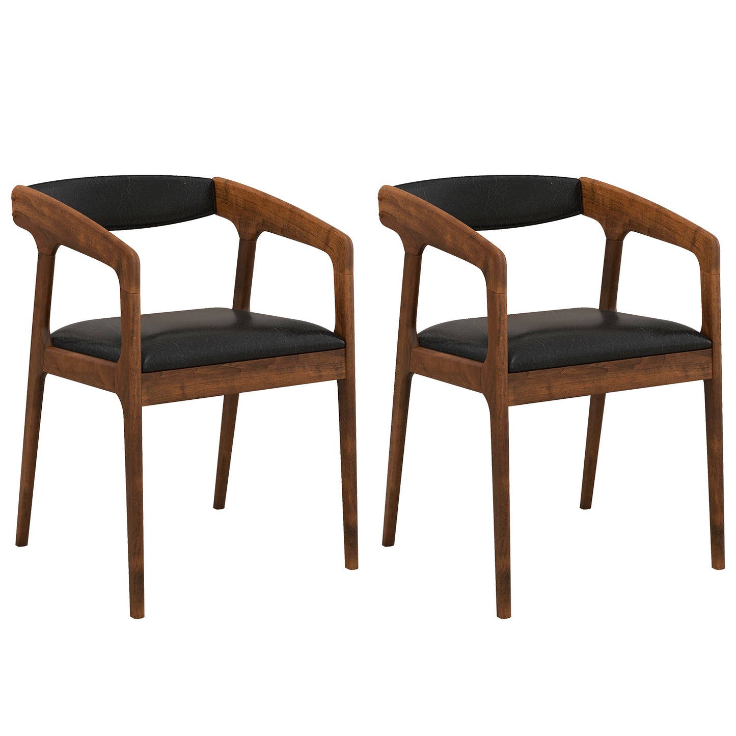 Upholstered Dining Armchairs Set of 2 with Padded Seats
