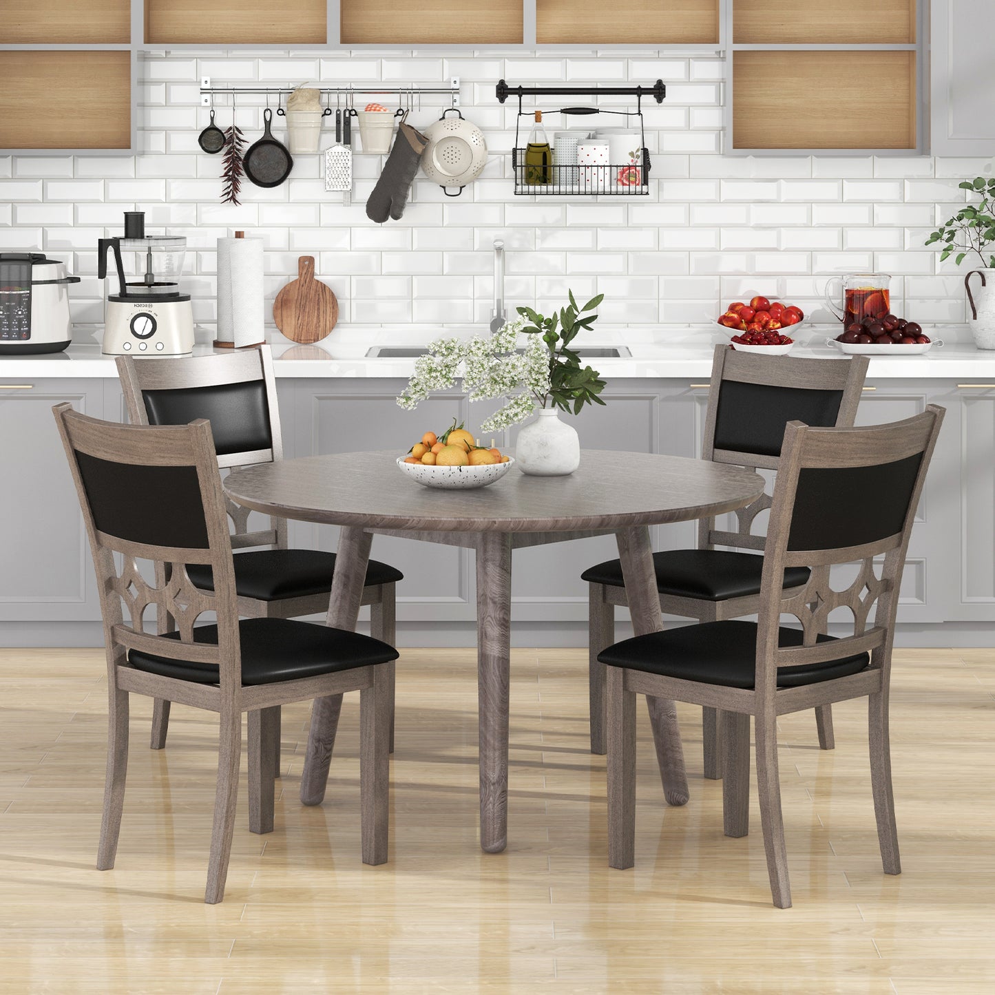 Upholstered Dining Chairs Set of 2 with Padded Backrest