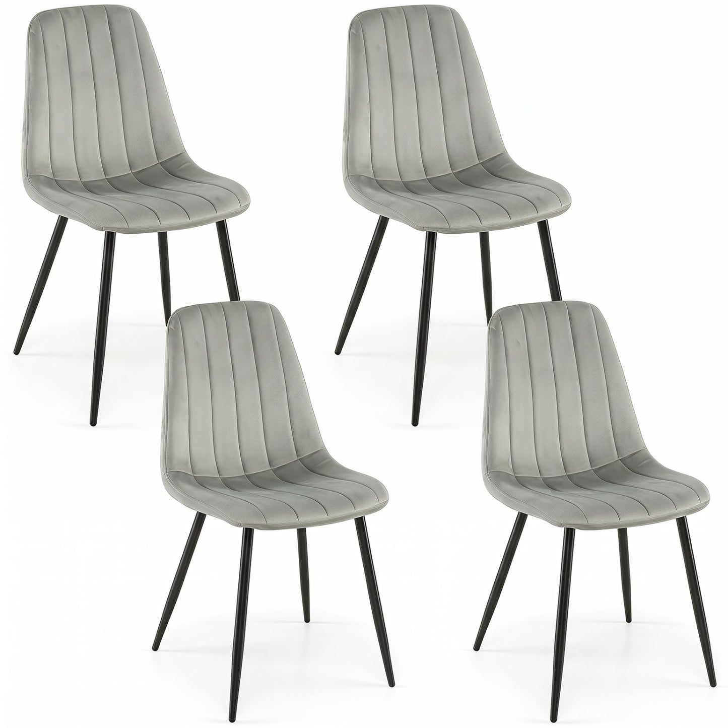 Upholstered Dining Chairs Set of 4 with Metal Legs