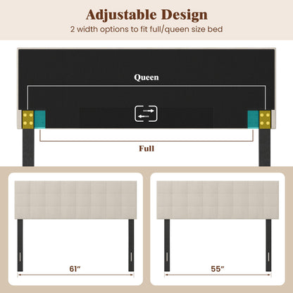 Upholstered Headboard Queen/Full Size with Adjustable Legs