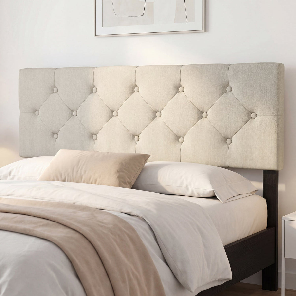 Upholstered Tufted Headboard Queen/Full Size with Adjustable Legs