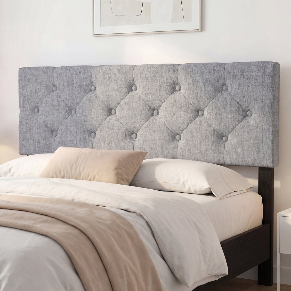 Upholstered Tufted Headboard Queen/Full Size with Adjustable Legs