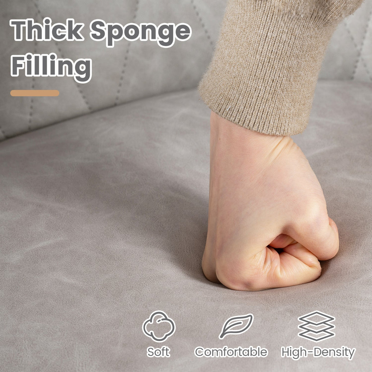 Upholstered Dining Chairs Set of 2 with Curved Back