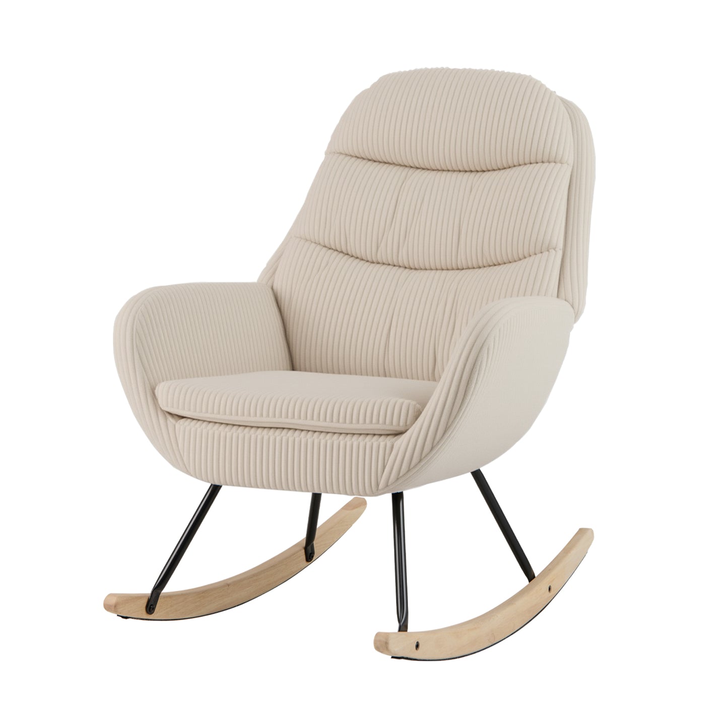 Upholstered Rocking Chair with Padded Seat and Backrest