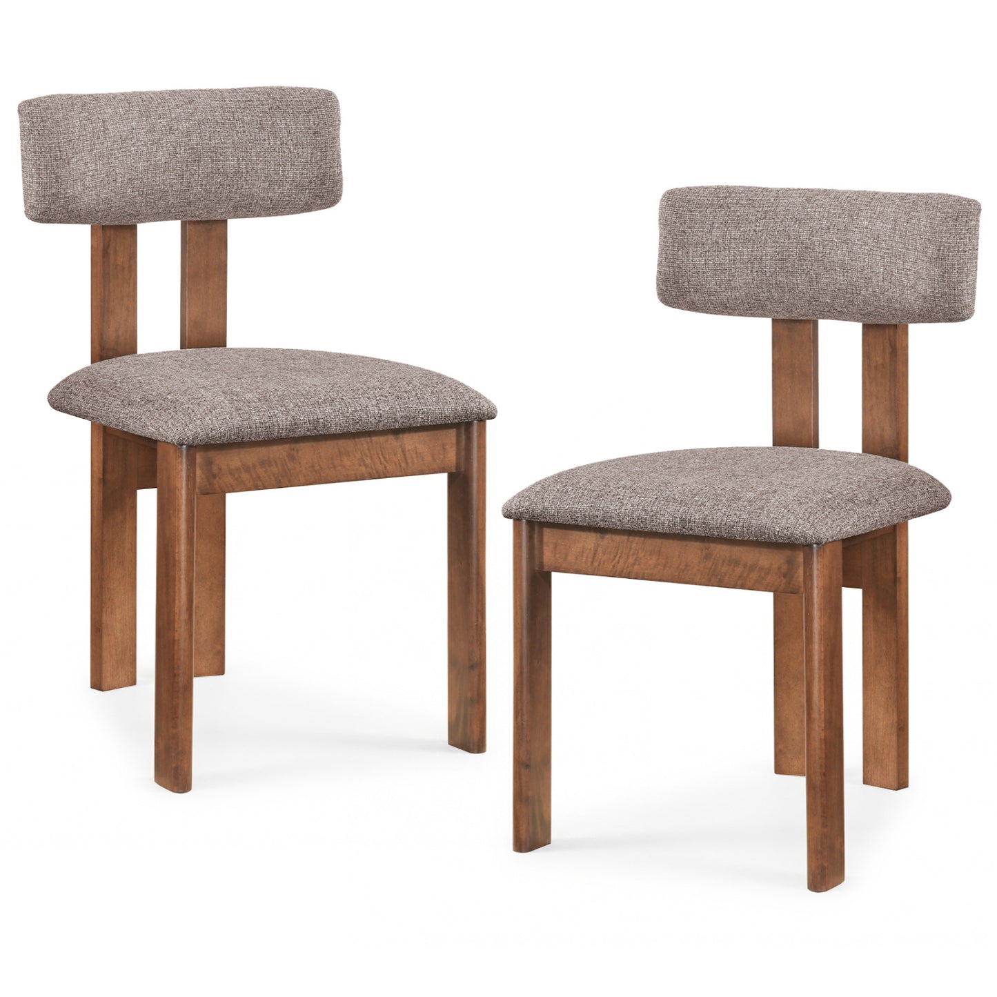 Upholstered Dining Chairs Set of 2 with Curved Backrest