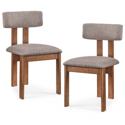 Upholstered Dining Chairs Set of 2 with Curved Backrest