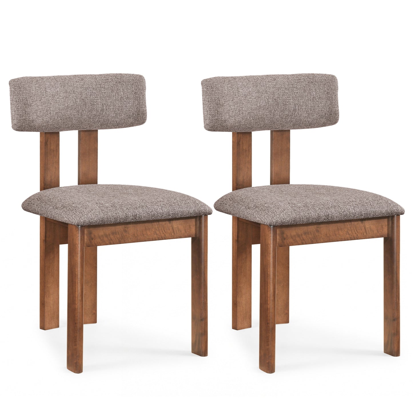Upholstered Dining Chairs Set of 2 with Curved Backrest