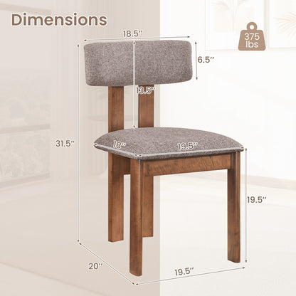 Upholstered Dining Chairs Set of 2 with Curved Backrest