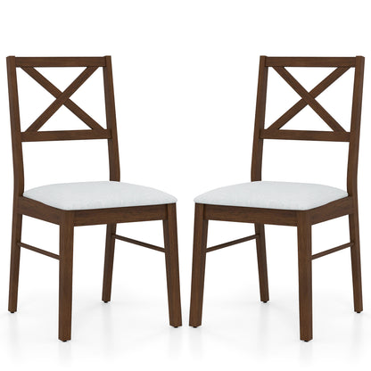 Upholstered Dining Chairs Set of 2 with Rubber Wood Frame