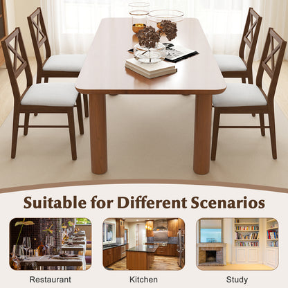 Upholstered Dining Chairs Set of 2 with Rubber Wood Frame