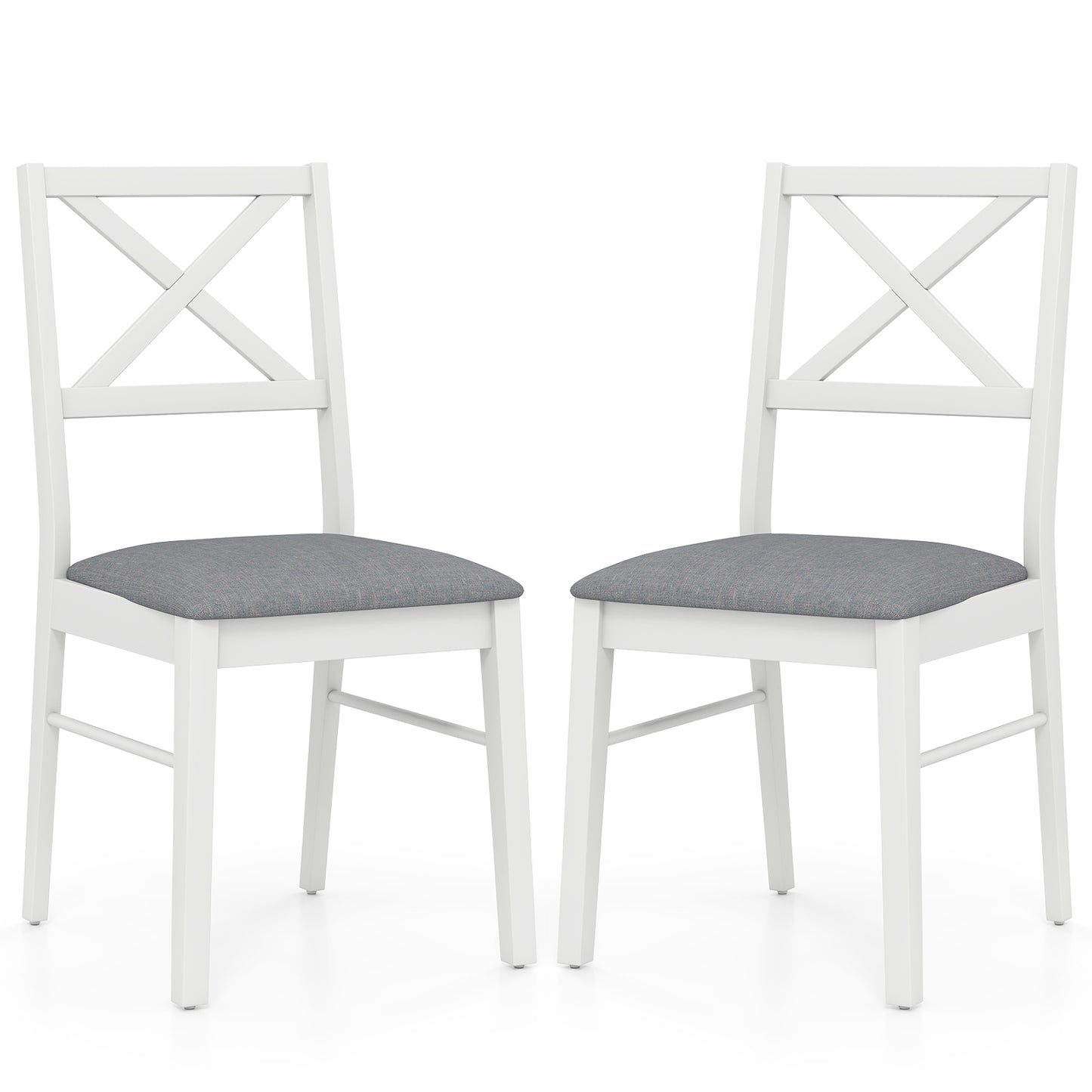 Upholstered Dining Chairs Set of 2 with Rubber Wood Frame