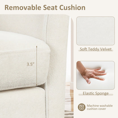 Upholstered Barrel Chair with Ottoman and Footrest