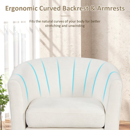 Upholstered Barrel Chair with Ottoman and Footrest