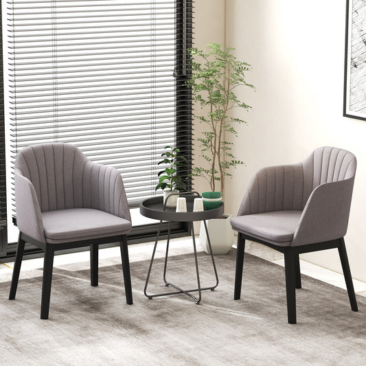 Velvet Dining Chairs Set of 2 with Curved Backrests