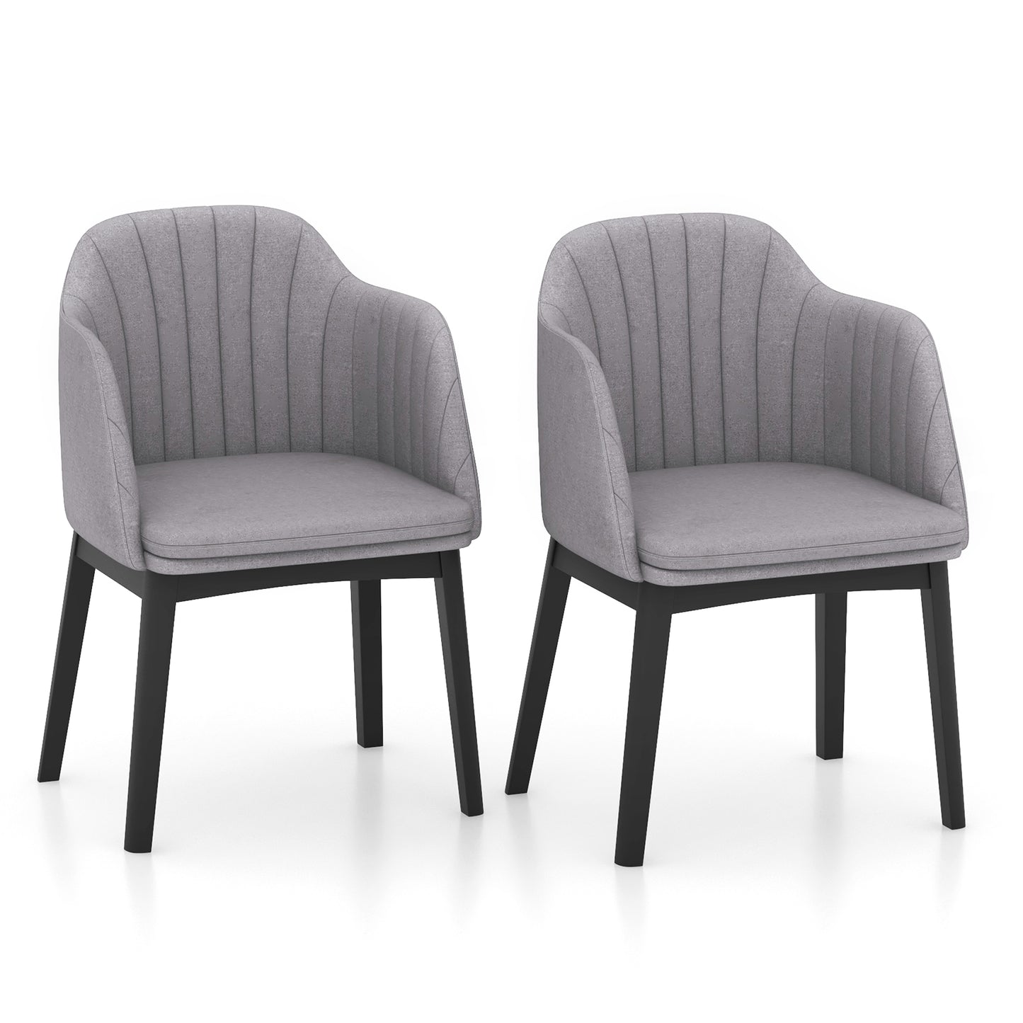 Velvet Dining Chairs Set of 2 with Curved Backrests