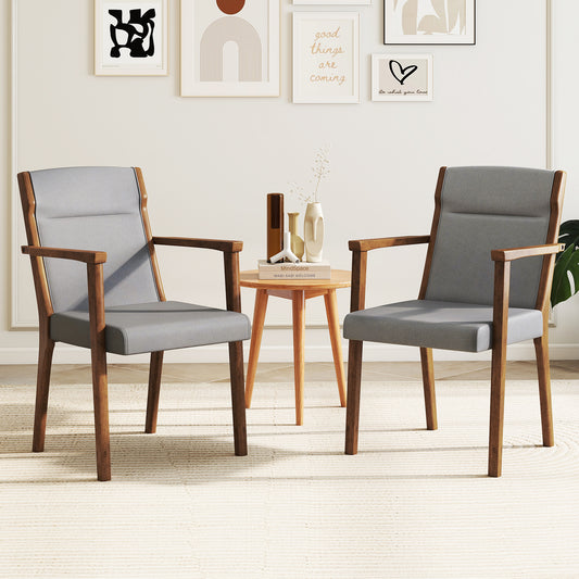 Upholstered Accent Chairs Set of 2 with High Back
