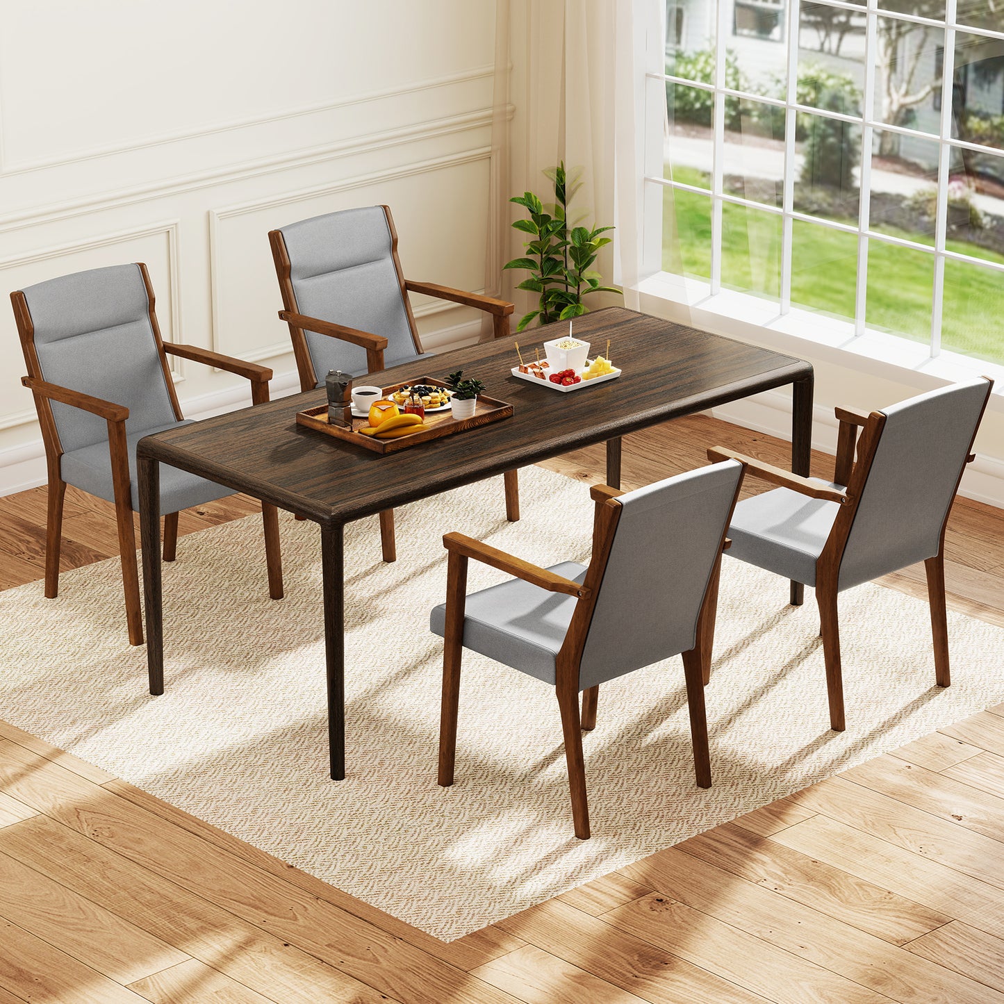 Upholstered Accent Chairs Set of 2 with High Back