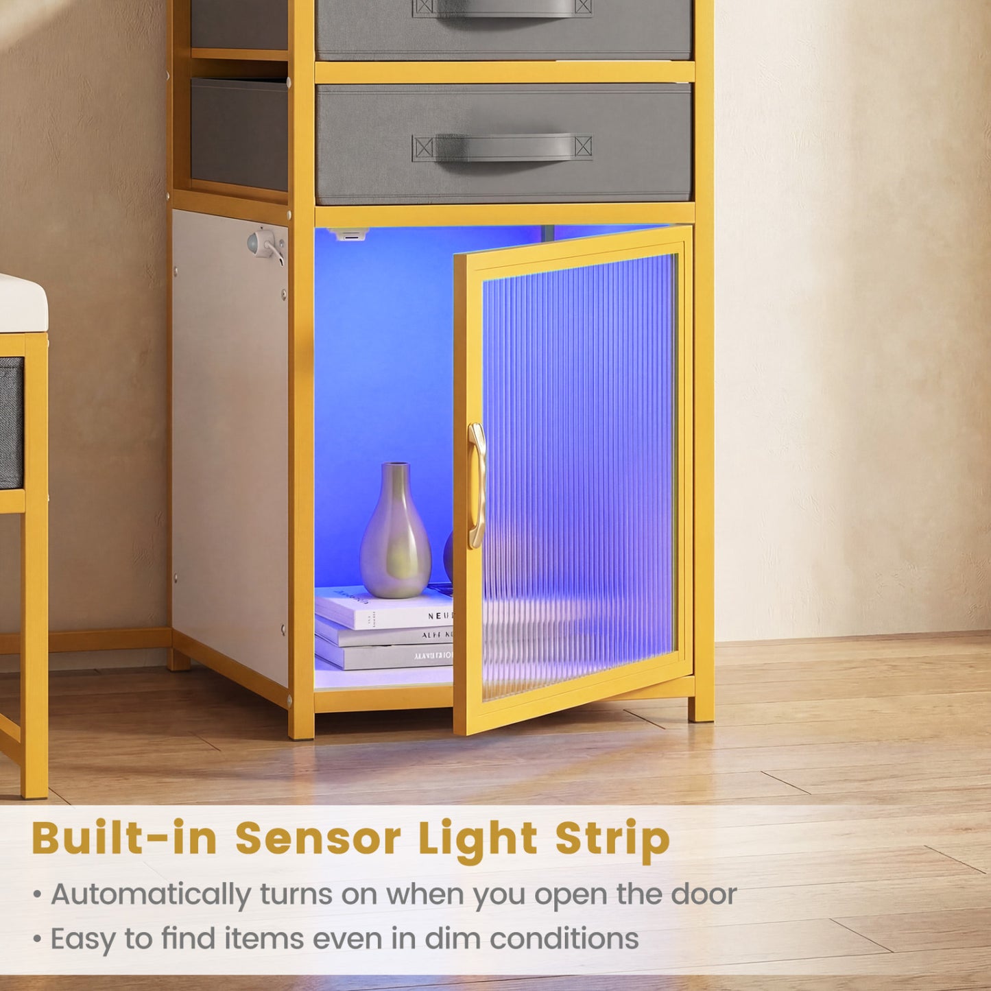 55-Inch Vanity Desk with Rotatable Lighted Mirror & Stool