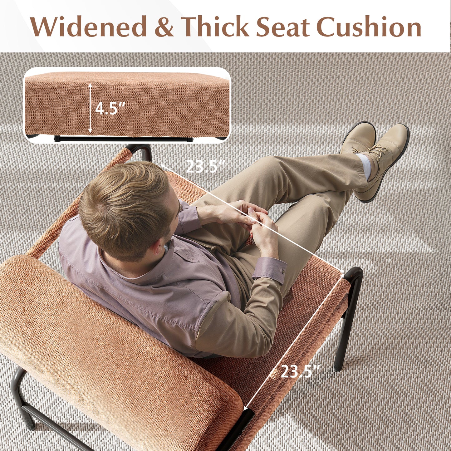Velvet Accent Chair with Cylindrical Backrest - Brown