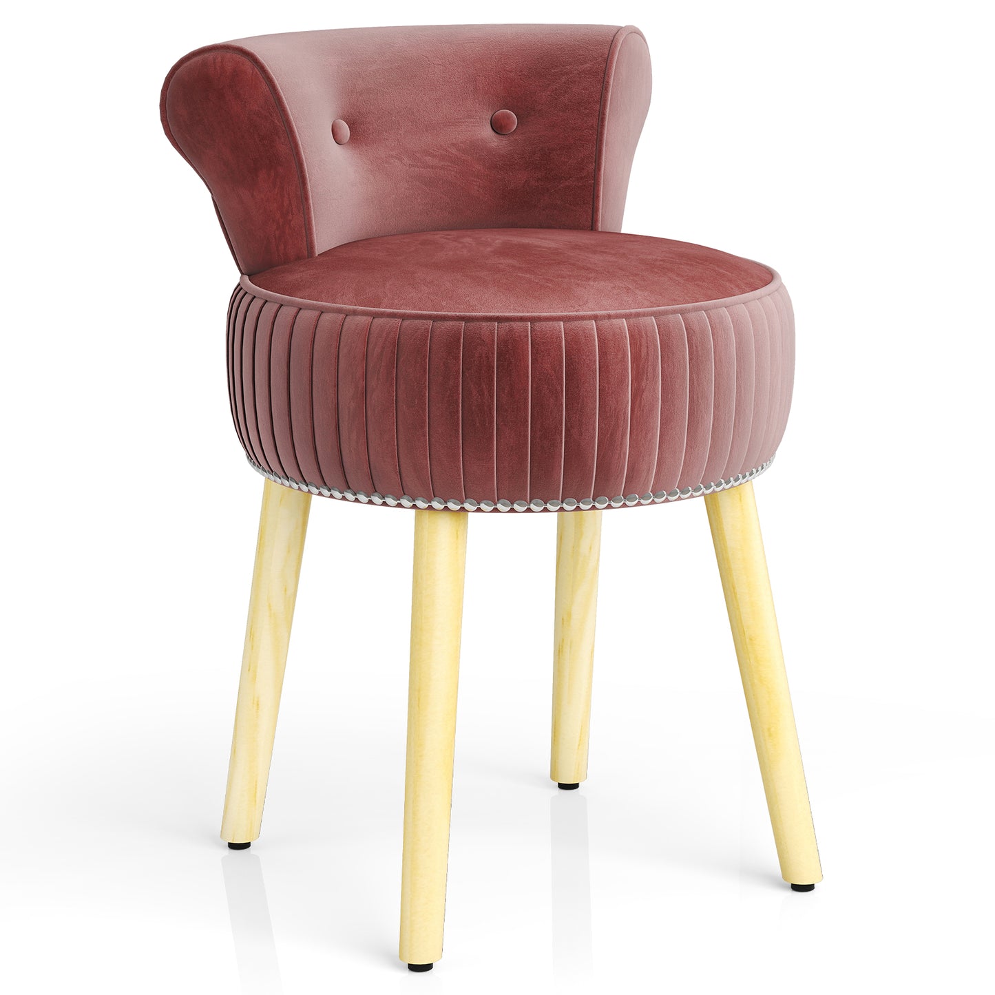 Velvet Vanity Chair with Tufted Low Back