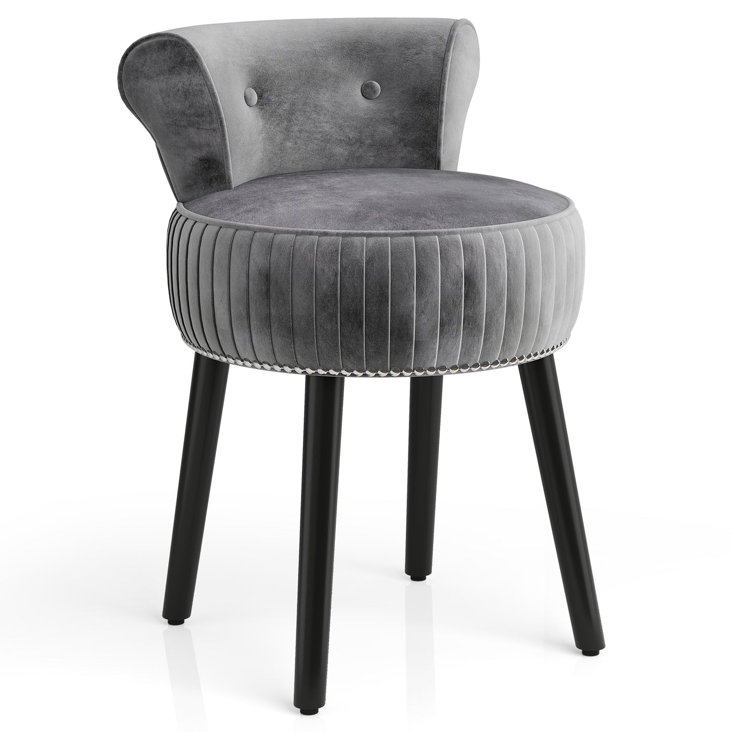 Velvet Vanity Chair with Tufted Low Back