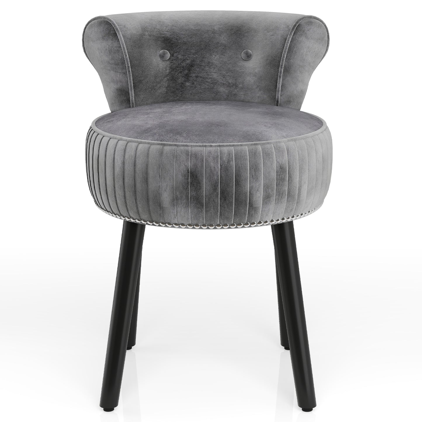 Velvet Vanity Chair with Tufted Low Back