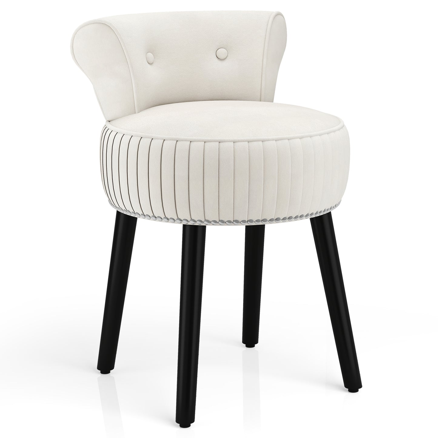 Velvet Vanity Chair with Tufted Low Back