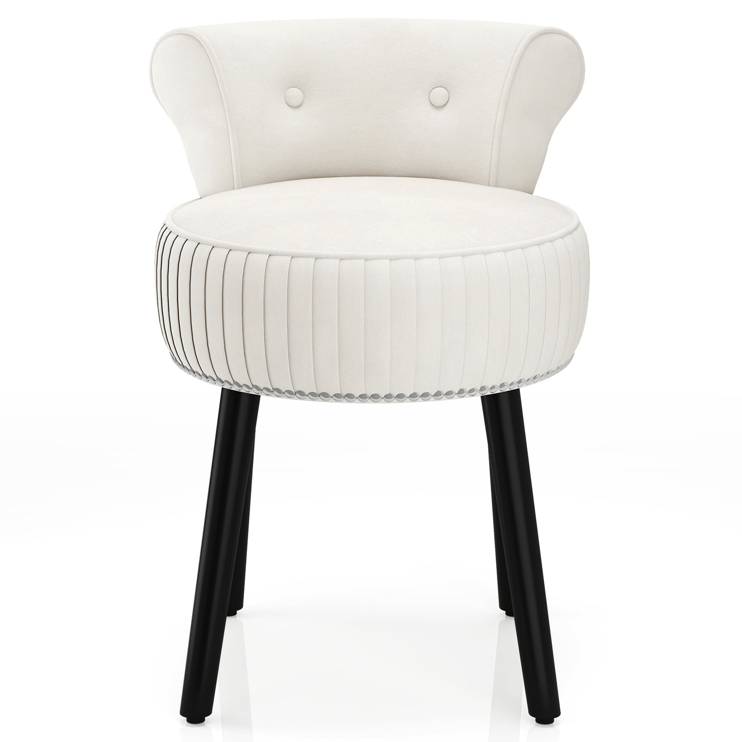 Velvet Vanity Chair with Tufted Low Back