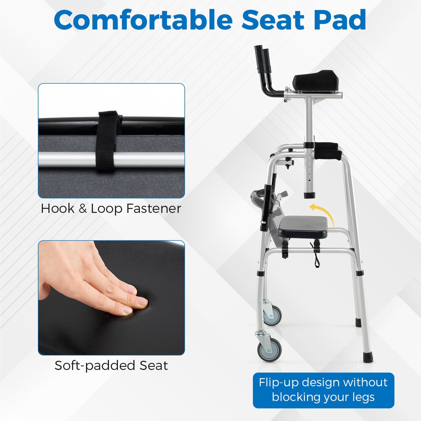Versatile Rolling Walker for Rehabilitation Training-Silver