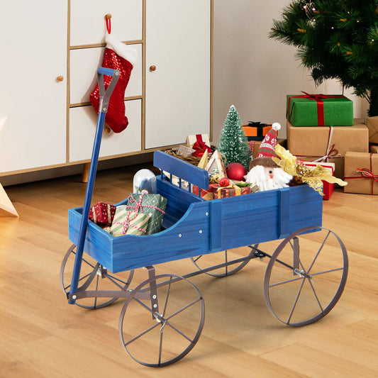 Wooden Wagon Plant Bed