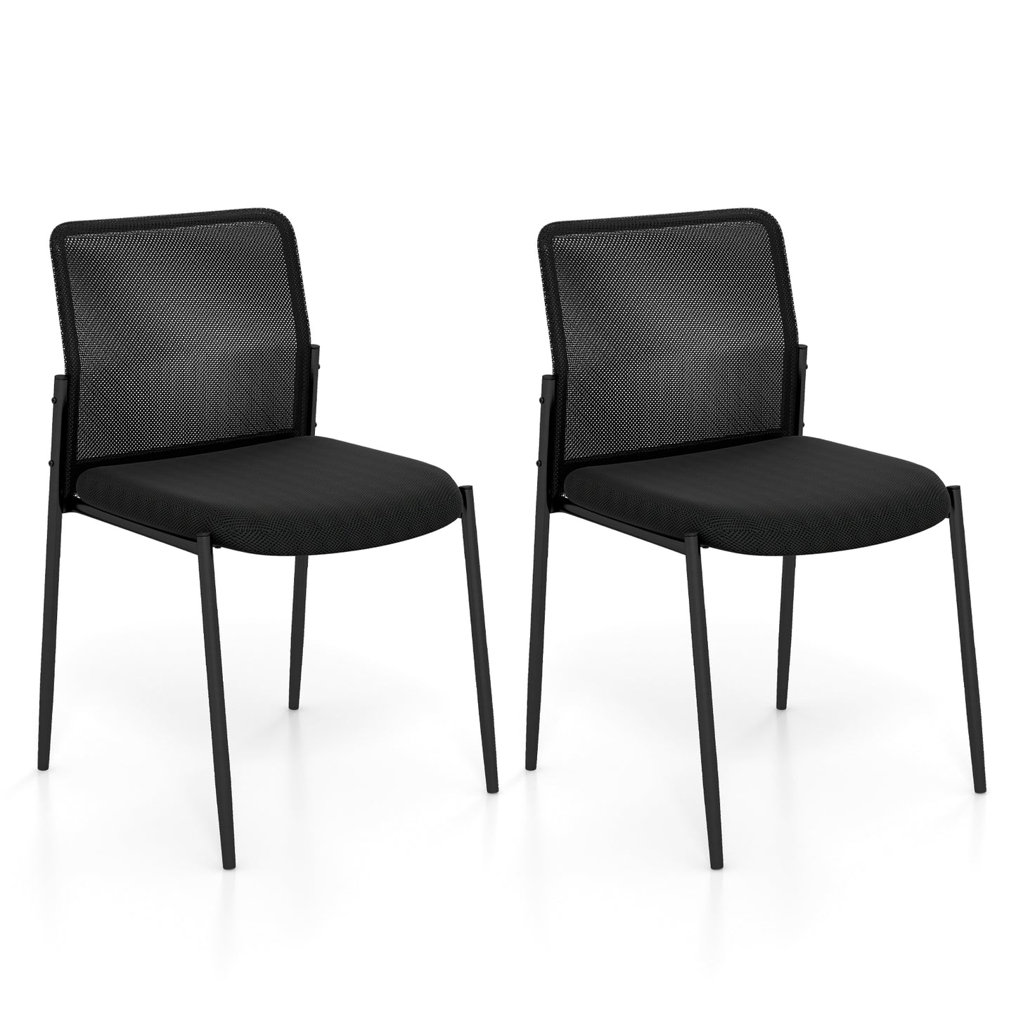 Conference Chair Set of 2 with Mesh Back and Padded Seat