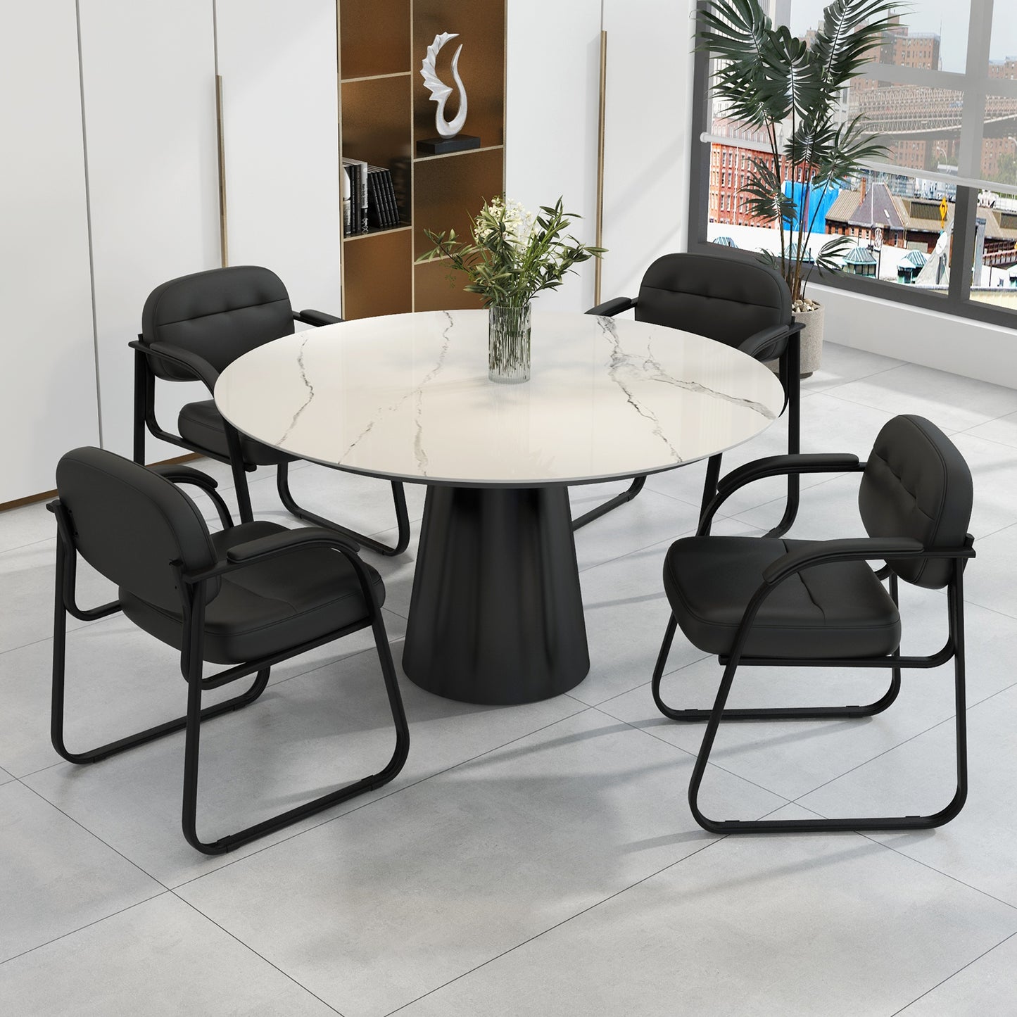 Reception Chair Set of 2 with Padded Armrests