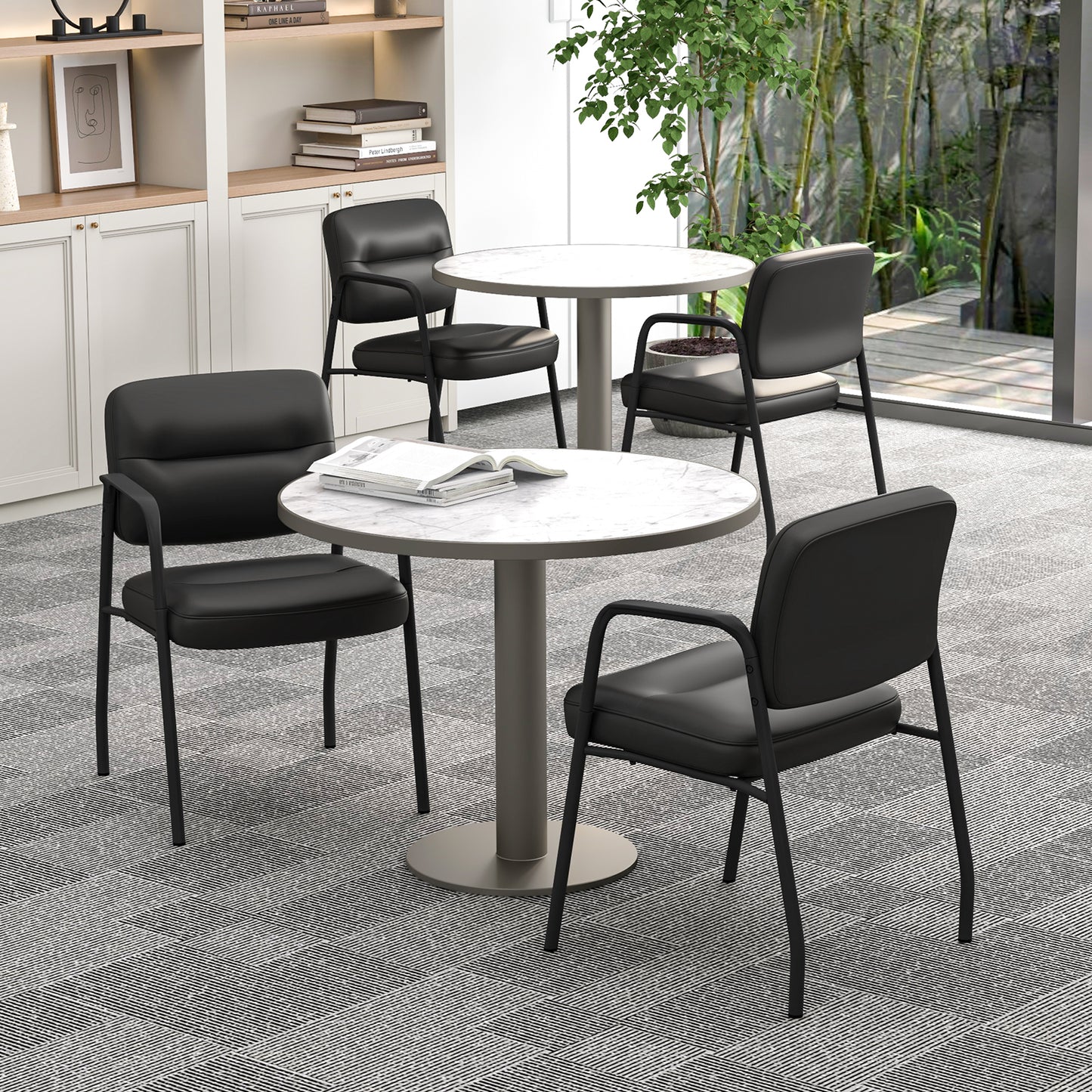 Conference Guest Chairs Set of 2 with Integrated Armrests