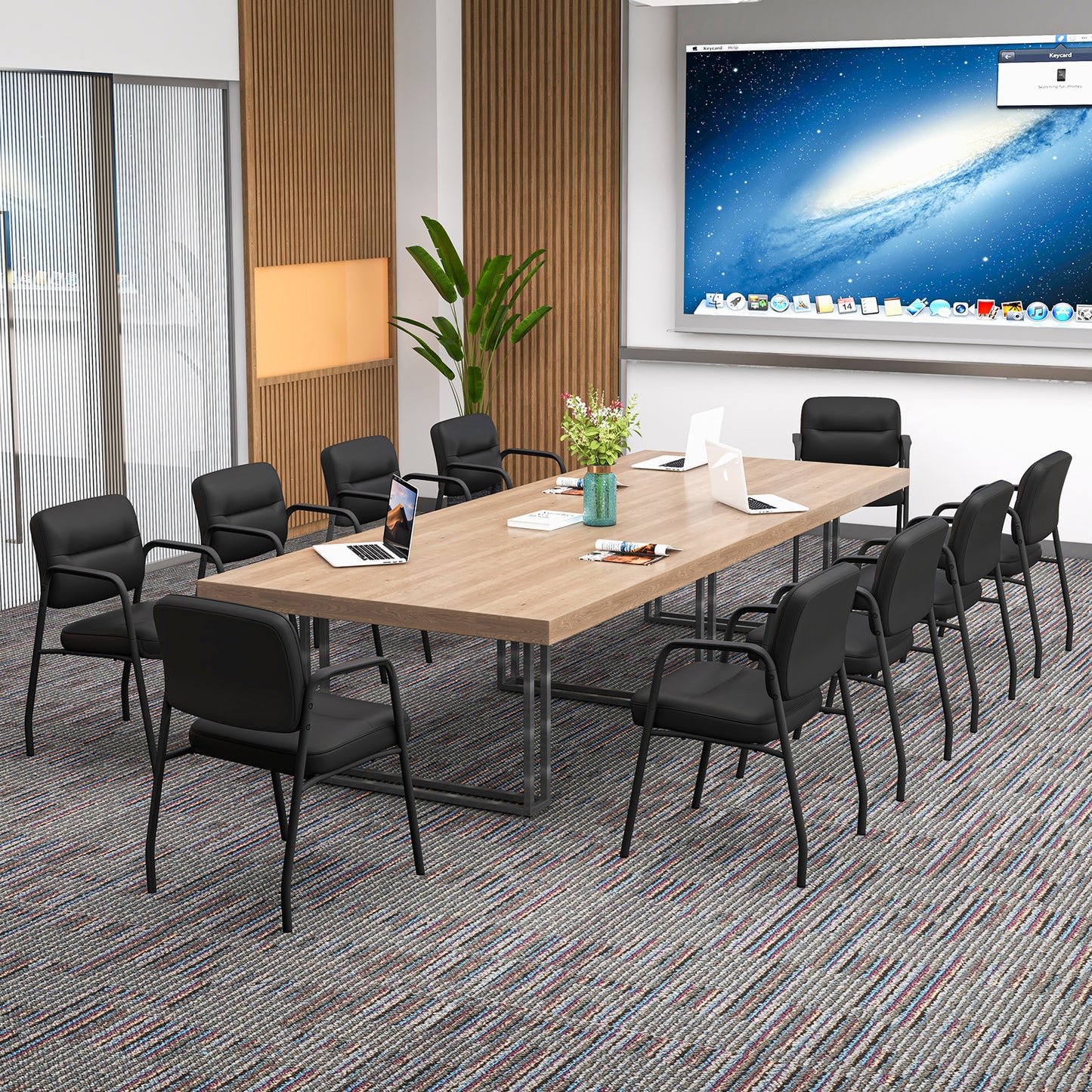 Conference Guest Chairs Set of 2 with Integrated Armrests