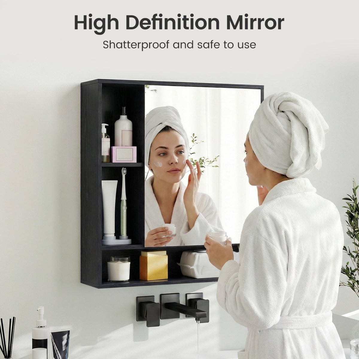 Wall Mounted Bathroom Cabinet with Mirror Single Door