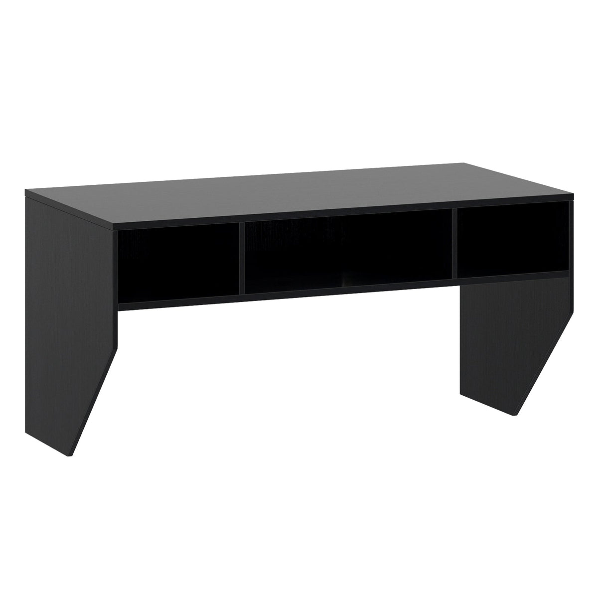 Wall-Mounted Computer Desk Floating Laptop Desk with 3 Storage Compartments