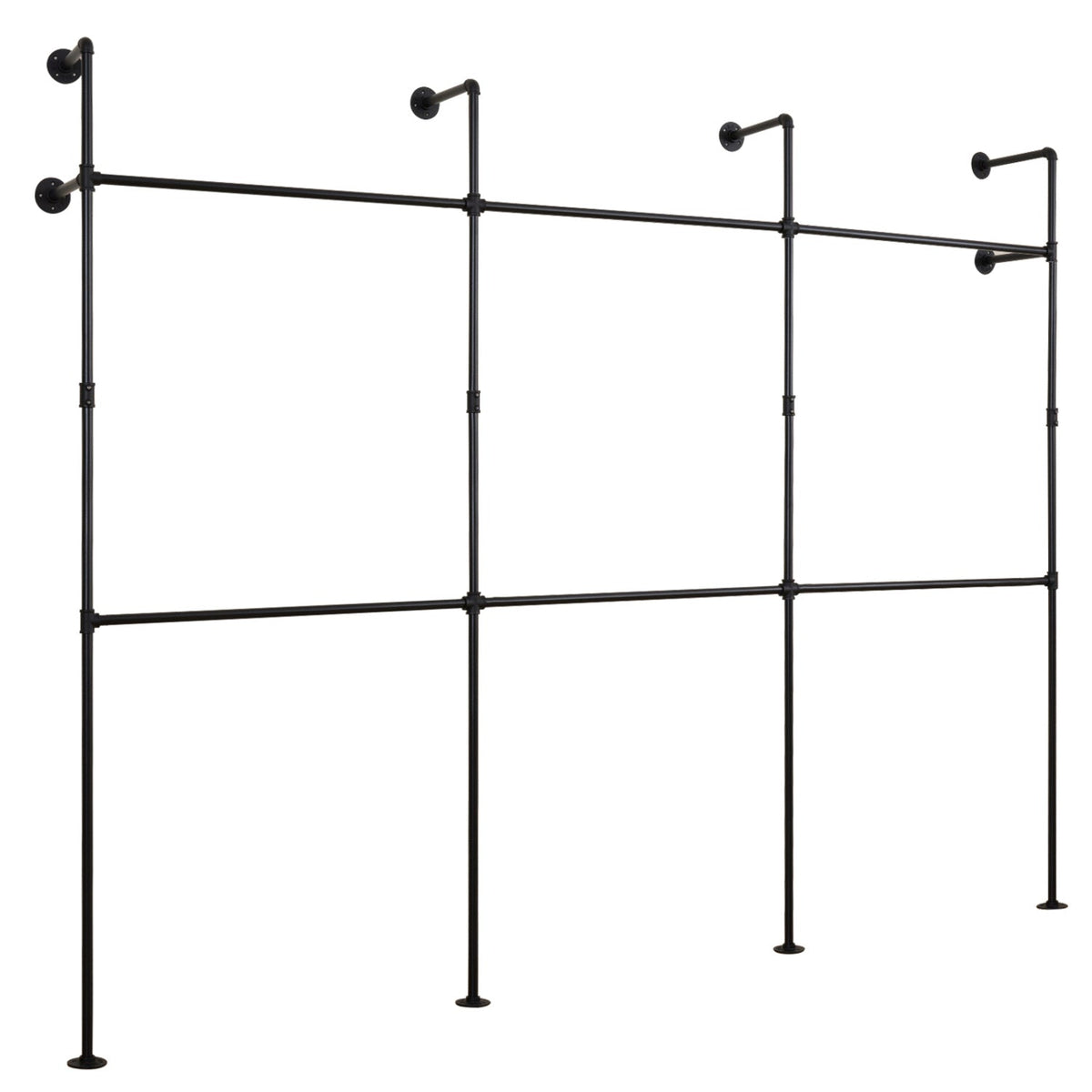 Wall Mounted Pipe Clothing Rack with 6 Hanging Rods