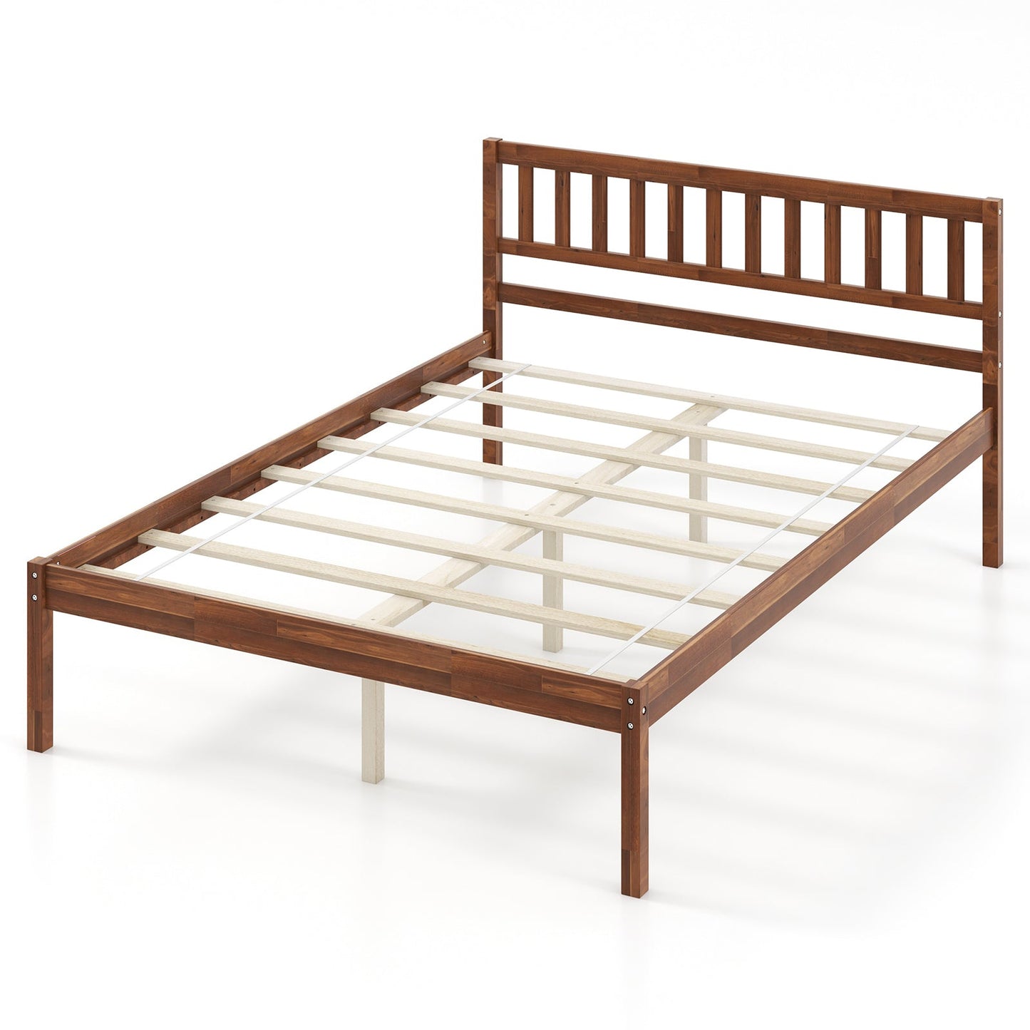 Twin/Full/Queen Size Wood Bed Frame with Headboard and Slat Support