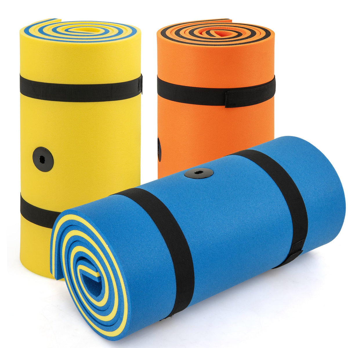 7 Inches x 2 Inches Water Mat with Safety Tether and Pillow Design for Lake and Pool-Blue