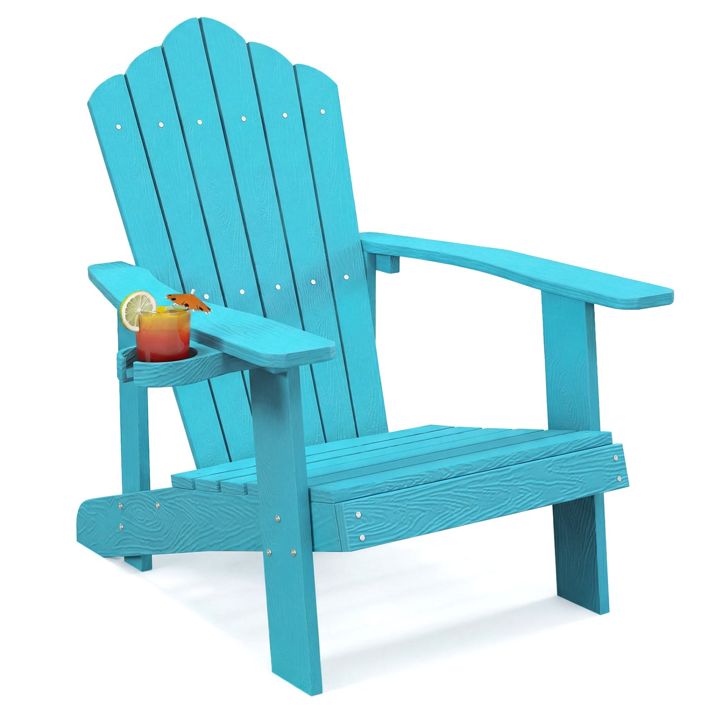 Adirondack Chair with Cup Holder - Weather Resistant HIPS
