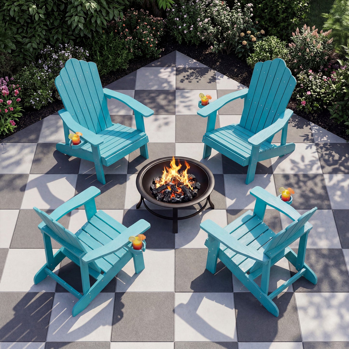 Adirondack Chair with Cup Holder - Weather Resistant HIPS