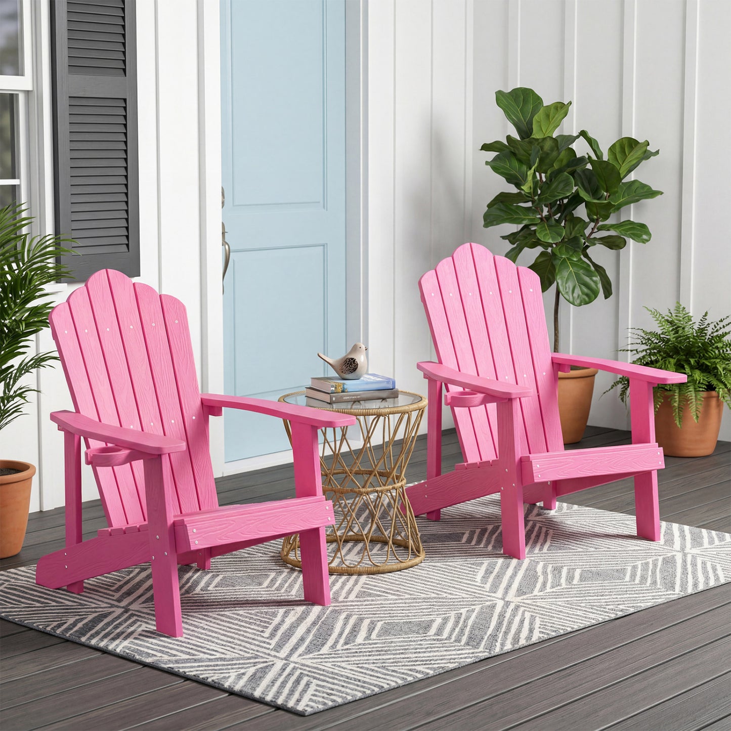 Adirondack Chair with Cup Holder - Weather Resistant HIPS