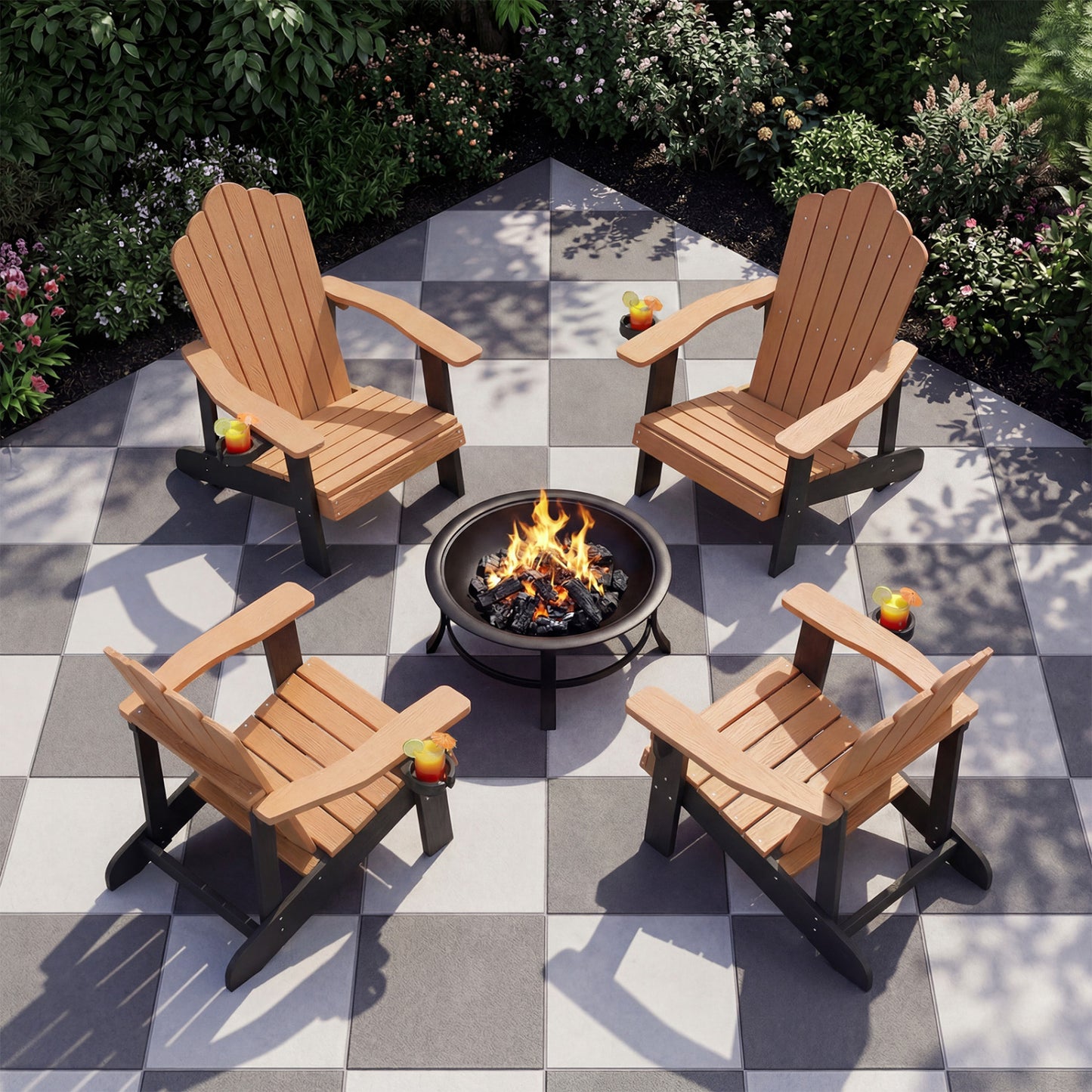 Adirondack Chair with Cup Holder - Weather Resistant HIPS