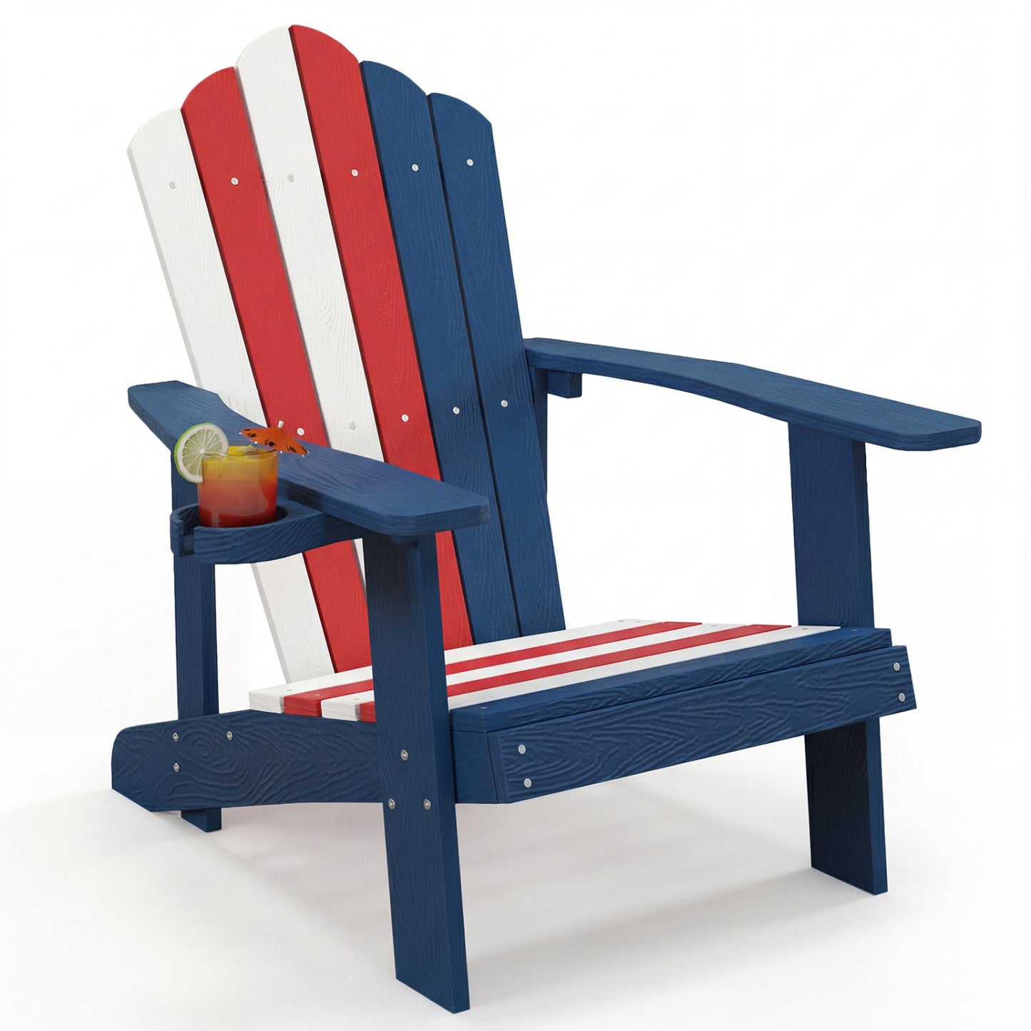 Adirondack Chair with Cup Holder - Weather Resistant HIPS