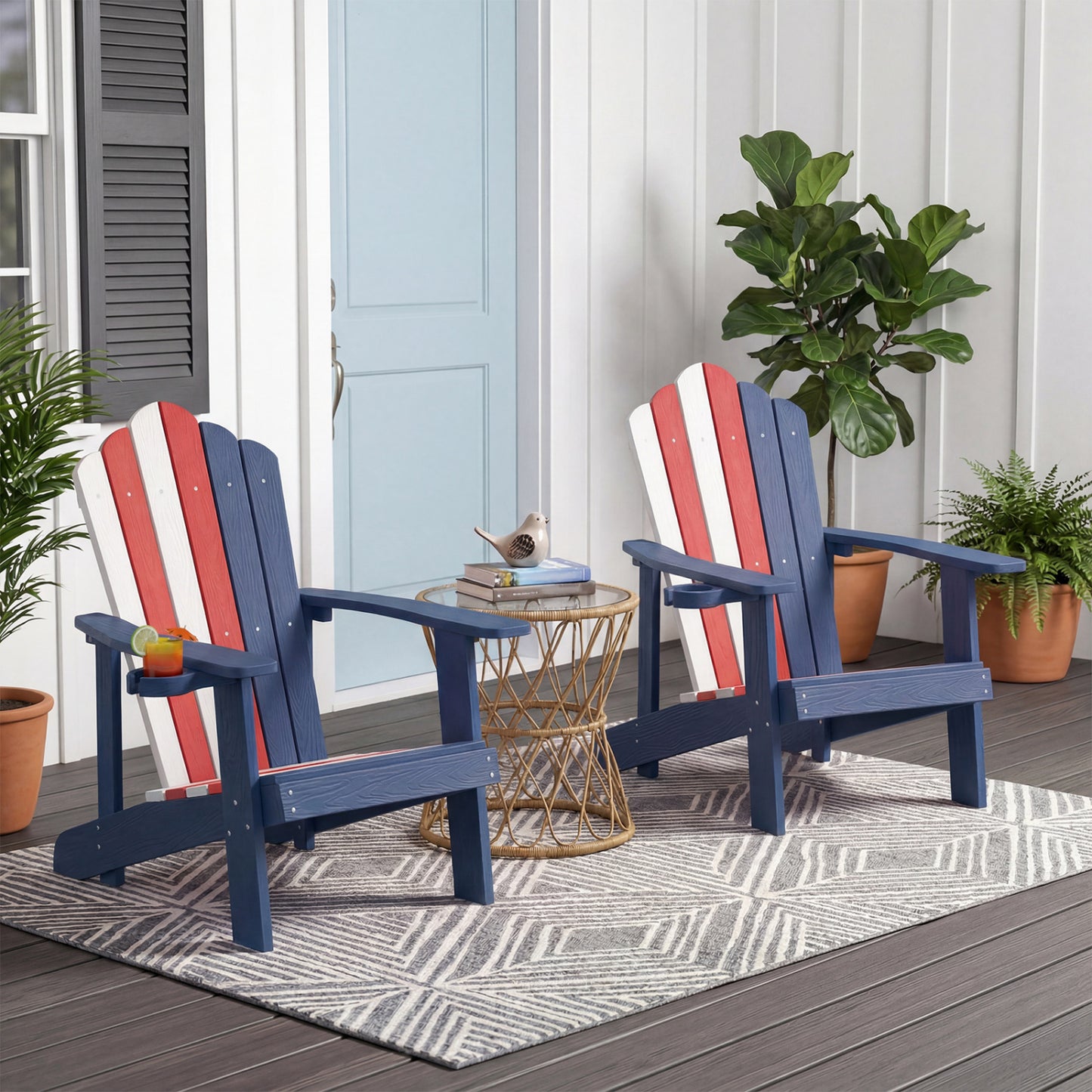 Adirondack Chair with Cup Holder - Weather Resistant HIPS