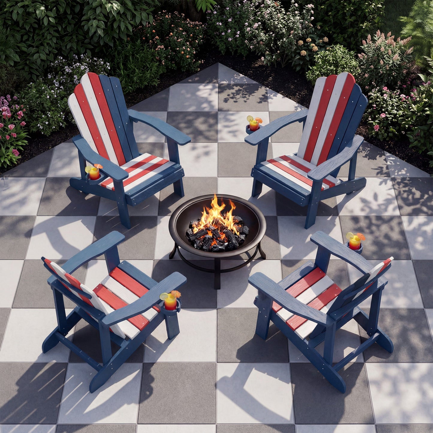 Adirondack Chair with Cup Holder - Weather Resistant HIPS